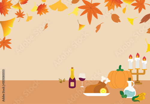 Flat background of Thanksgiving day