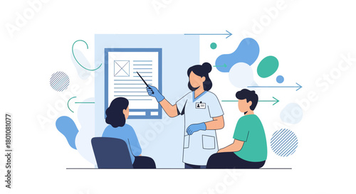 Medical Presentation Illustrating Healthcare, Education, and Diagnosis in a Modern Setting