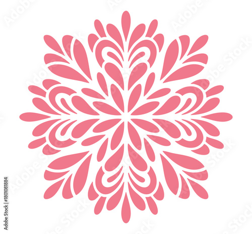 Pink decorative floral mandala