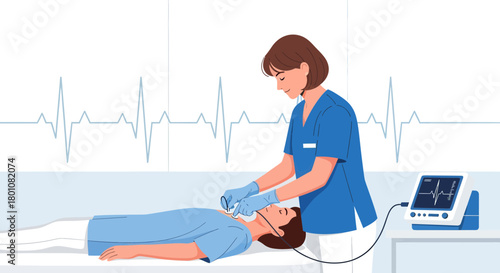 Medical Professional Performing Resuscitation on Patient in Hospital Environment to Save Life