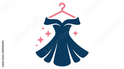Clean dress on hanger logo icon