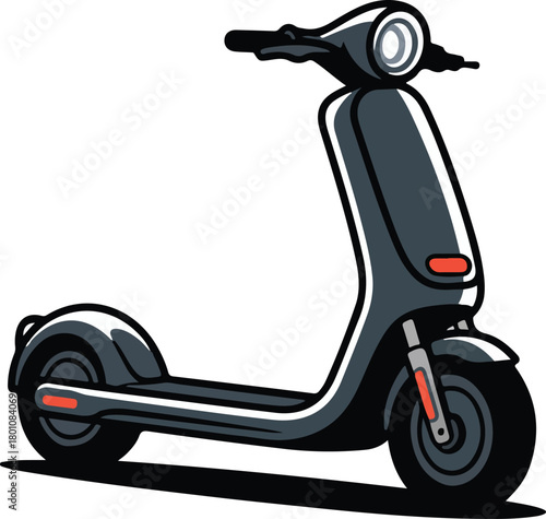 Modern Electric Scooter Illustration transportation