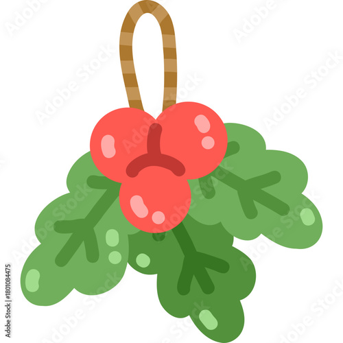 Cute christmas holly berries hand drawn