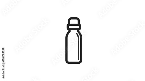 Simple outline bottle icon. Minimalist flat design vector symbol for liquid container, water, drink, medicine, or chemical product packaging