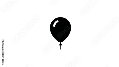 Simple black balloon icon for celebration and party design. Minimalist graphic symbol for festive events.