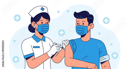 Medical Professional Providing Immunization Injection To A Patient For Health And Wellness