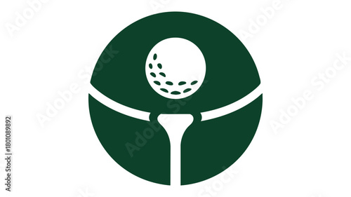 Stylized golf ball on a tee icon
