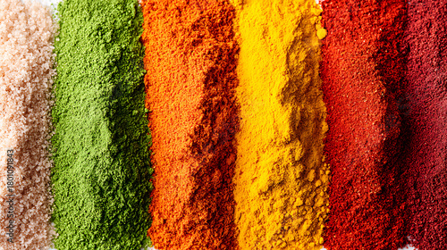 Colorful Spices Displayed in Vibrant Piles at a Local Market Showcasing Various Flavors and Culinary Traditions