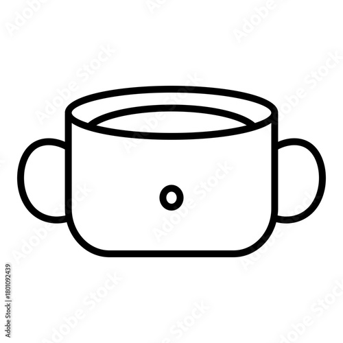 Outline of a dual-handled serving bowl