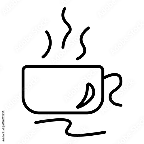 Outline of a hot cup, indicating warm drink