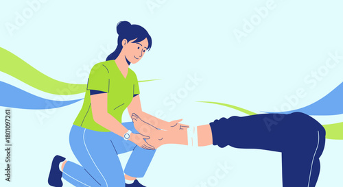 Professional Physical Therapist Assisting Patient With Ankle Injury Treatment
