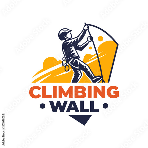 Climber on a Wall Logo for Adventure Sports