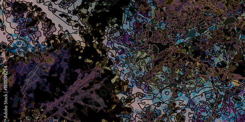 Abstract image multicolored illustration painted canvas as multicolor floral background with pencil strokes of yellow, green, brown flowers