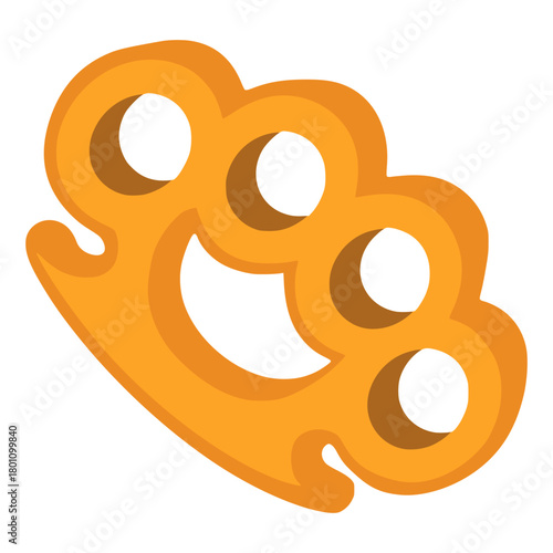 brass knuckles weapon danger flat color vector illustration template design