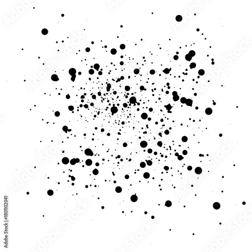 Black splatter background with  ink or paint
