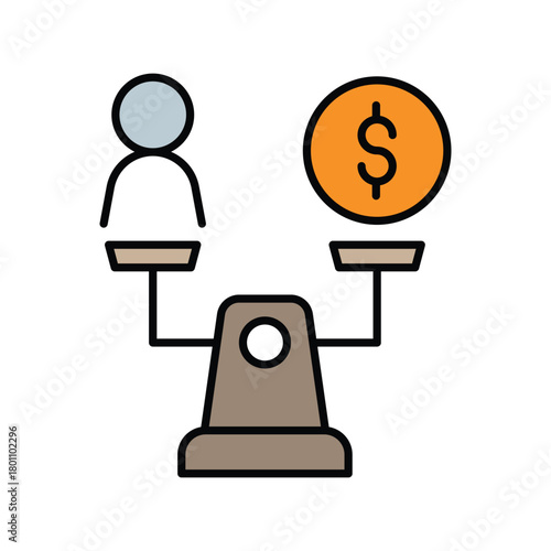 Balance icon with white background vector stock illustration