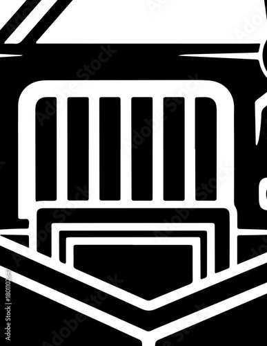 Powerful heavy duty snow plow truck ready for winter service road clearing and snow removal operations