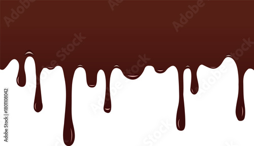 Melting chocolate syrup dripping down, isolated on a pure white background, sweet. isolated on white background