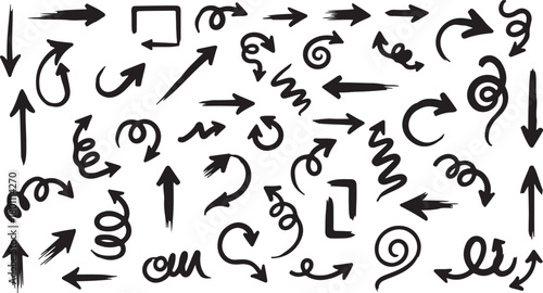 Collection of Hand Drawn Arrow Icons and Symbols doodle