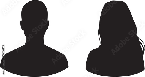 Male and Female Silhouette Profile Icons woman