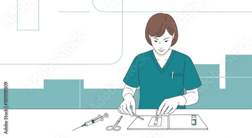 Medical Professional Carefully Working on a Laboratory Investigation Procedure