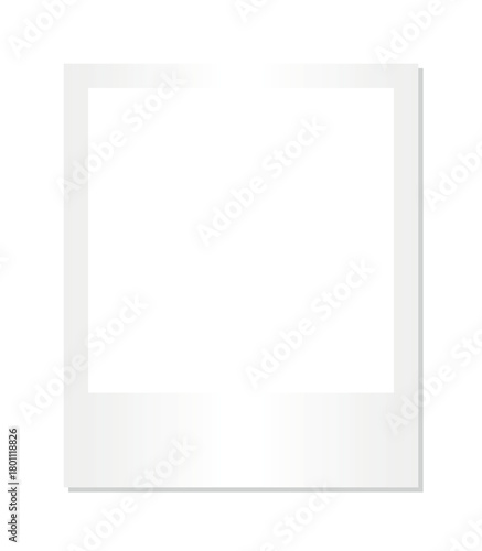 Blank white instant photo frame template isolated on transparent background mockup for memory preservation nostalgia scrapbooking photography design printable content layout retro snapshot style
