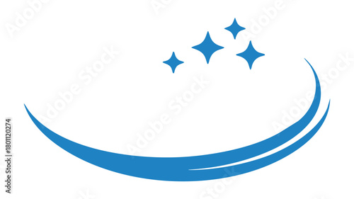 Blue sparkle clean arc graphic