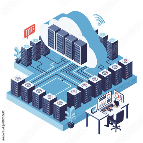 Cloud computing infrastructure enabling efficient data management and scalable operations.