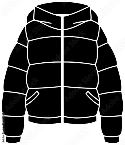 winter illustration jacket silhouette fashion logo clothing icon clothes outline style wear coat design garment warm casual apparel outerwear shape with vector graphic background