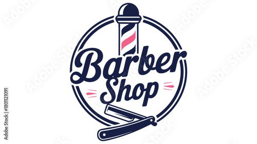 Barber shop pole razor graphic