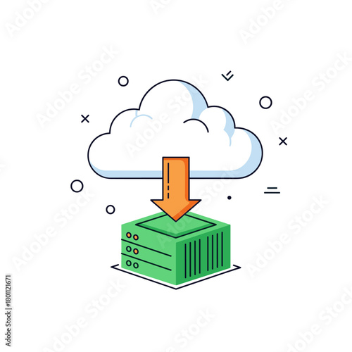 Cloud computing services download data to physical servers for storage and processing.