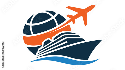 Worldwide travel logistics icon