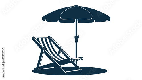 Summer beach chair and parasol