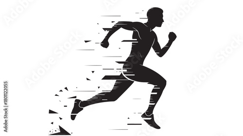 Silhouette of a running man abstract vector illustration of speed and motion great for sports and fitness designs