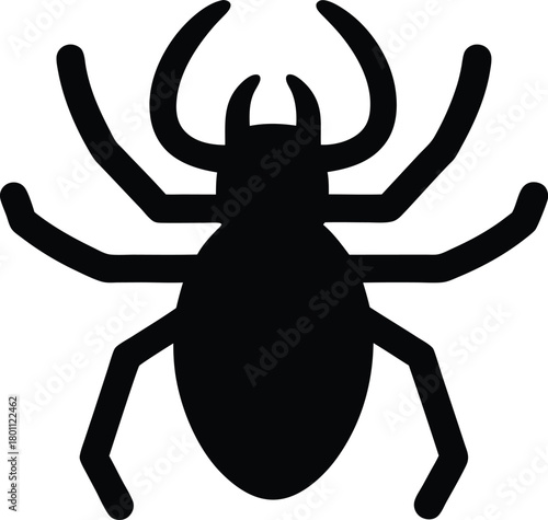 Water Scorpion Silhouette – Aquatic Insect Vector Illustration