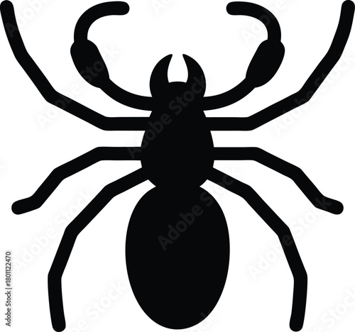 Water Scorpion Silhouette – Aquatic Insect Vector Illustration