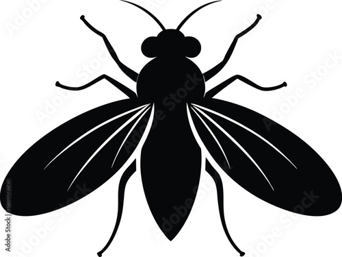 Whitefly Silhouette – Agricultural Pest Insect Vector Illustration