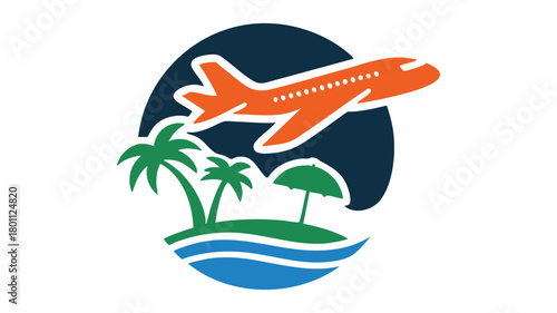 Tropical vacation airplane flight