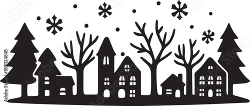 Spooky castle on a hill in the woods at night vector illustration