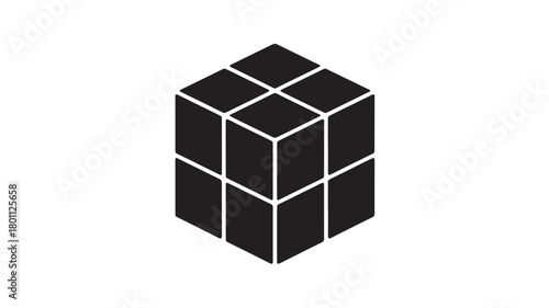 Isometric cube icon simple flat vector illustration isolated on white background