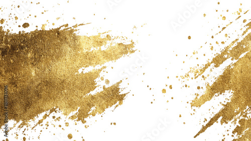 Gold Brush Stroke Vector Texture Shimmering Metallic Paint Splash on White Background Gold Paint Brush Stroke Vector | Shimmering Metallic Splash with Glitter Effect vector design