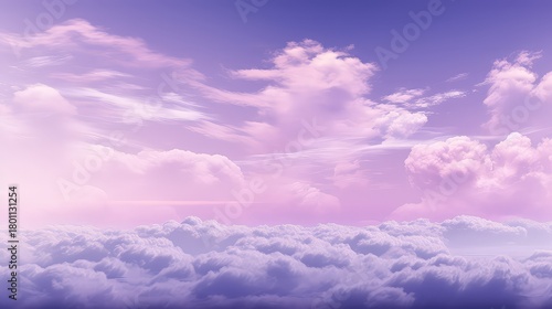 Fototapeta Naklejka Na Ścianę i Meble -  The sky with purple and pink clouds is aesthetically romantic.