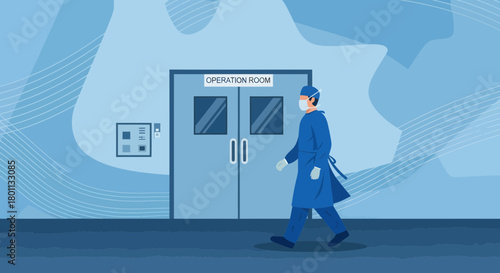 Medical Professional Exits The Operation Room For Emergency Medical Service