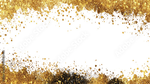 Gold glitter. Golden sparkle confetti. Shiny glittering dust. Abstract shiny color gold wave design element. gold brash texture