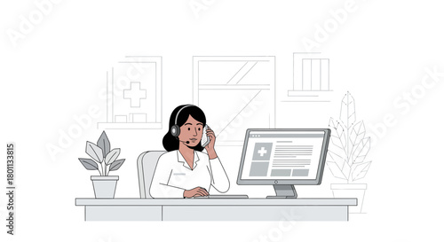 Medical Professional On Call Providing Remote Support and Guidance For Patient Care