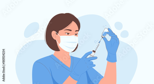 Medical Professional Preparing a Vaccine Injection to Help Fight Diseases and Illnesses