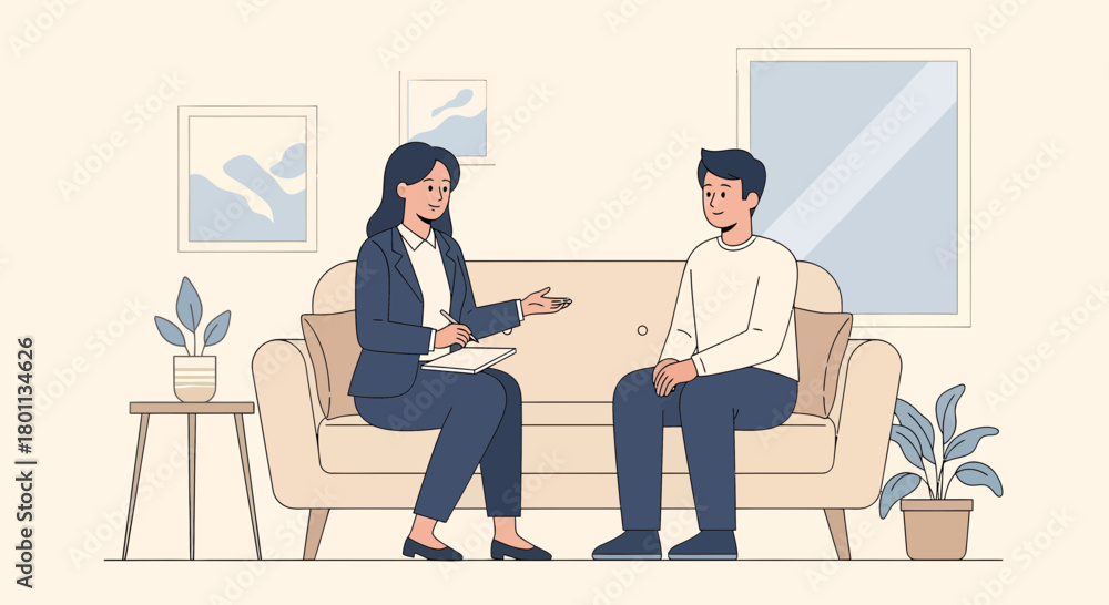 Fototapeta premium Therapist Consulting Patient While Gathering Information And Providing Guidance
