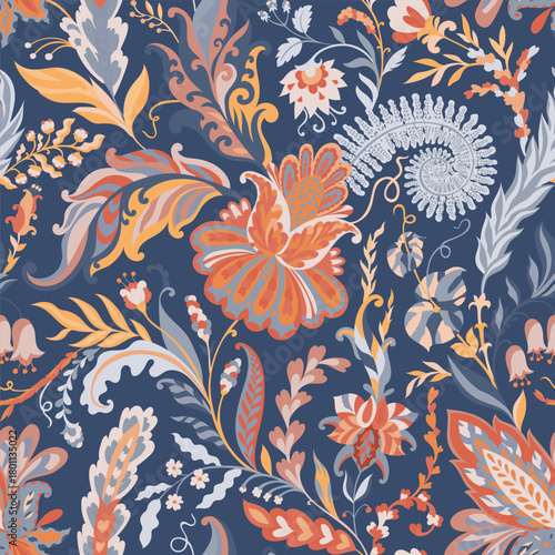 Ornate Floral Garden Seamless Pattern