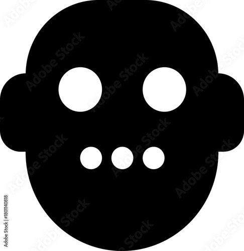 Robotic and Automation Icon of Artificial Intelligence, Machine Learning, and Industrial Robot Symbols, Black Flat Vector AI Technology and Innovation Design