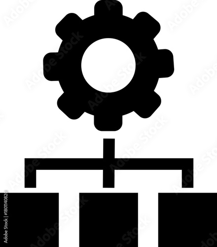 Robotic and Automation Icon of Artificial Intelligence, Machine Learning, and Industrial Robot Symbols, Black Flat Vector AI Technology and Innovation Design